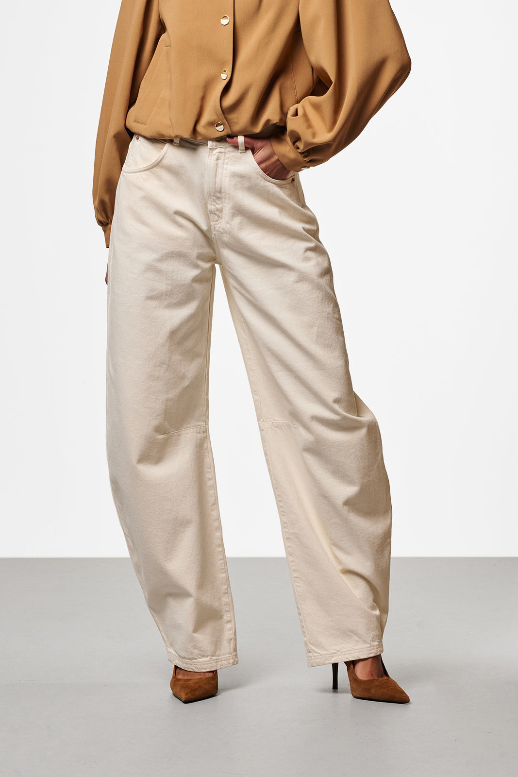 Sacha barrel jeans creme