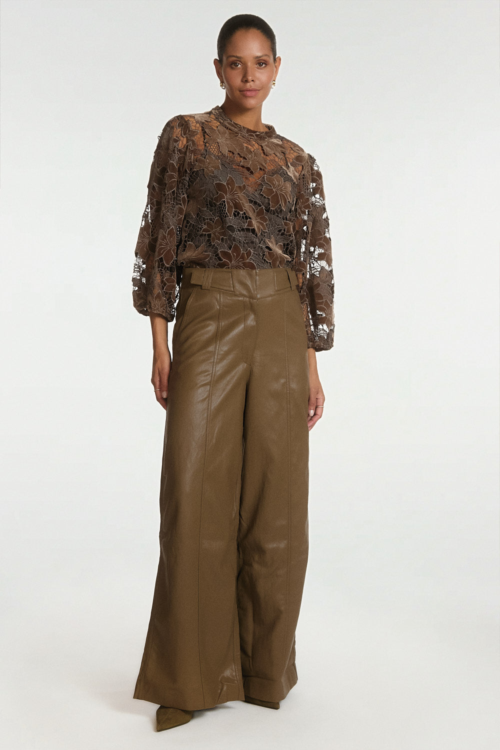 Shaila velvet top donkerbruin