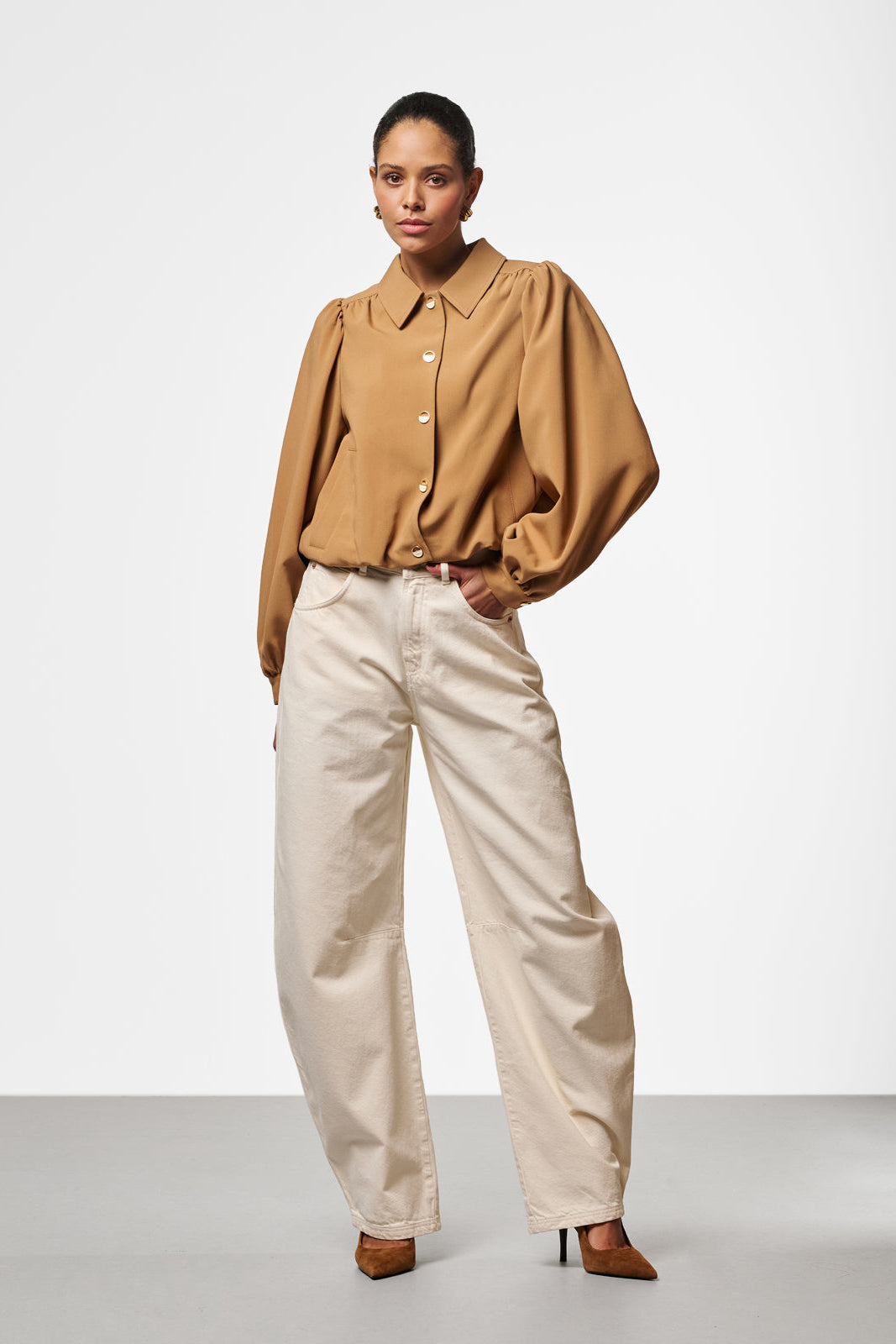 Sacha barrel jeans creme
