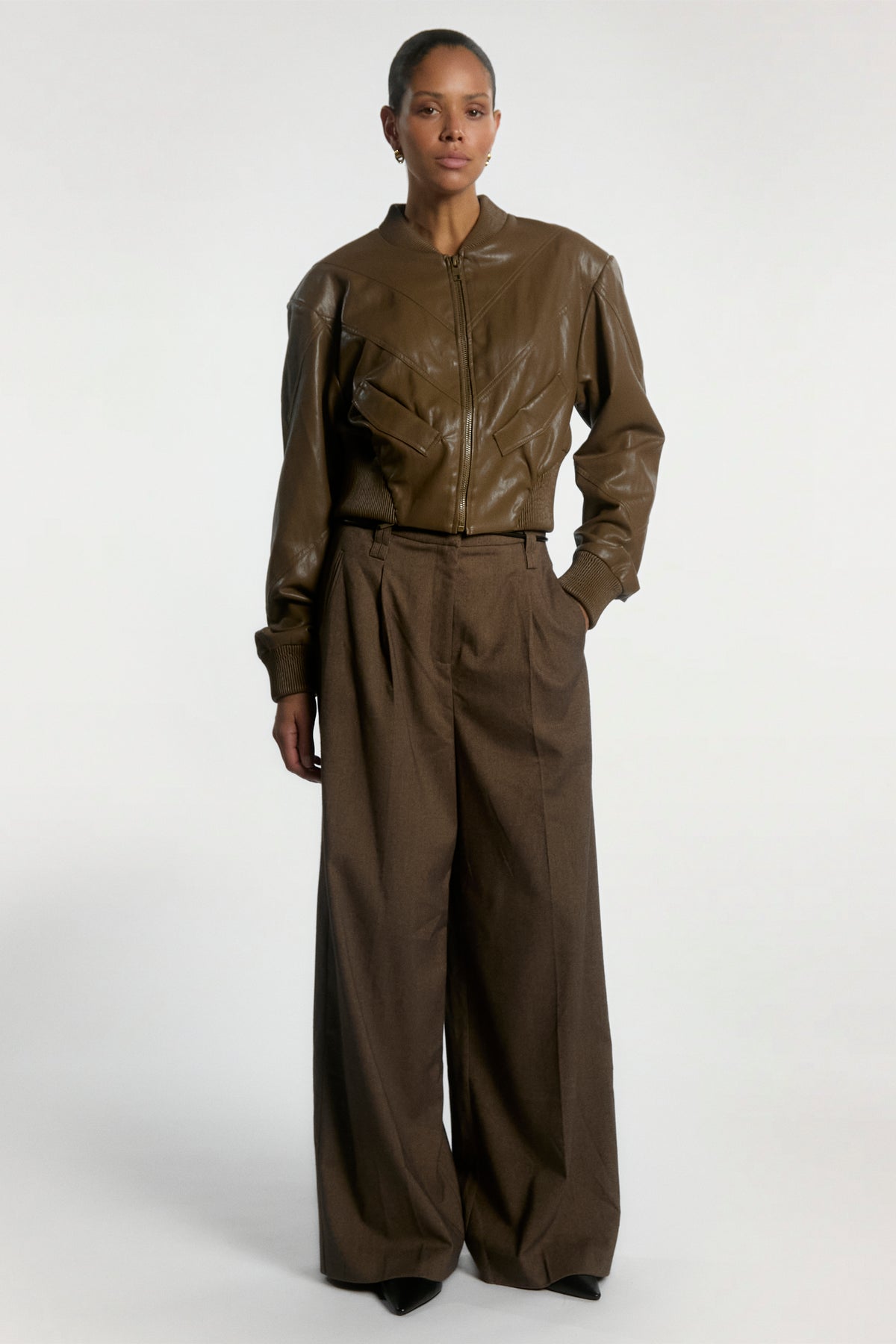 Daphne PU jacket green