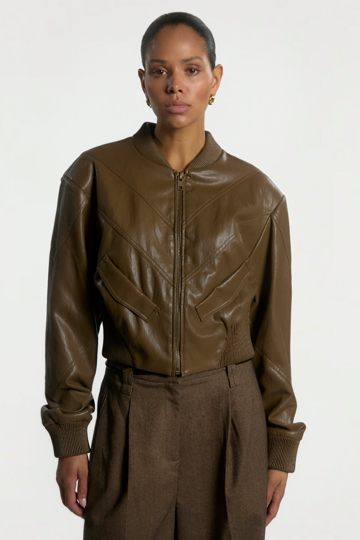 Daphne PU jacket green