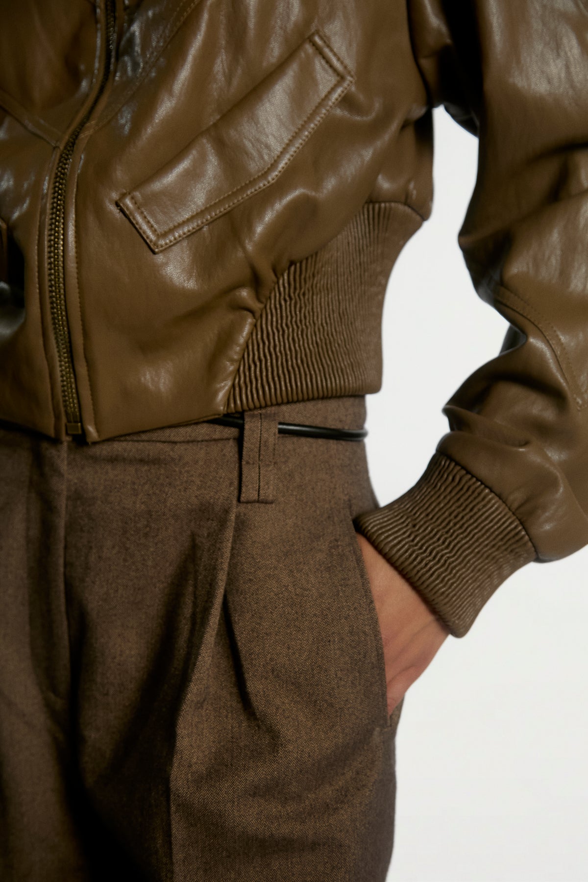 Daphne PU jacket green