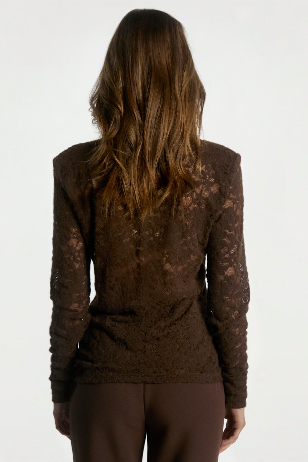 Vigo lace top dark brown 