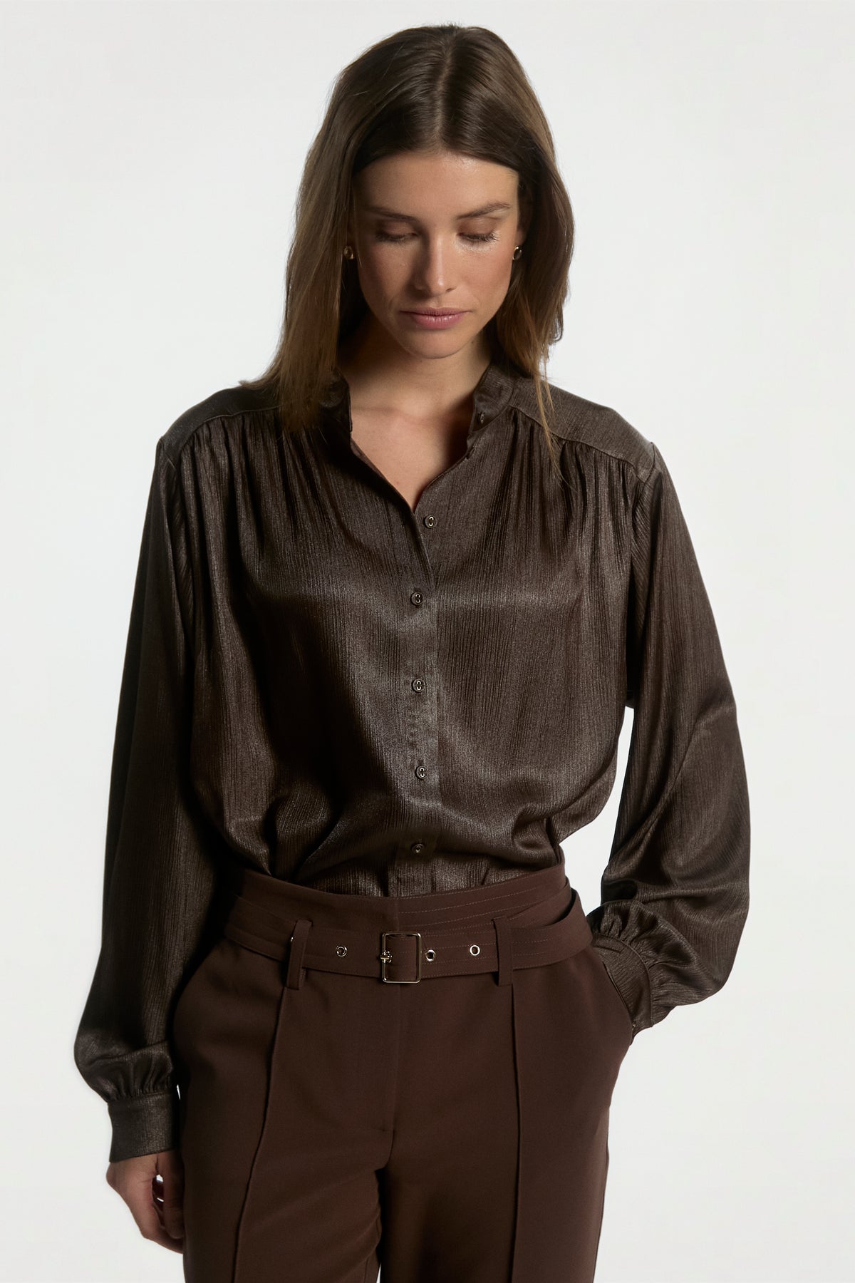 Liv blouse donker bruin