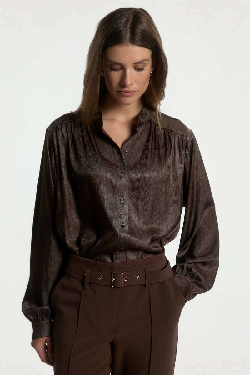 Liv blouse donker bruin