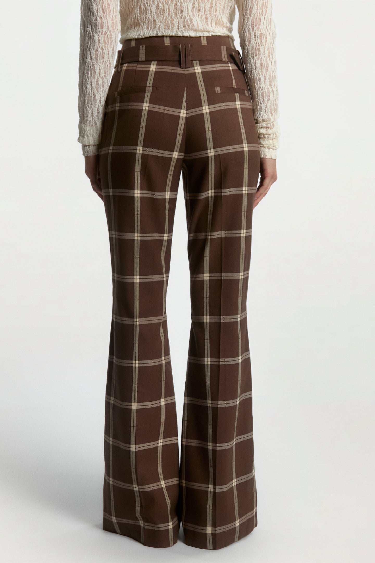 Glenn check broek bruin