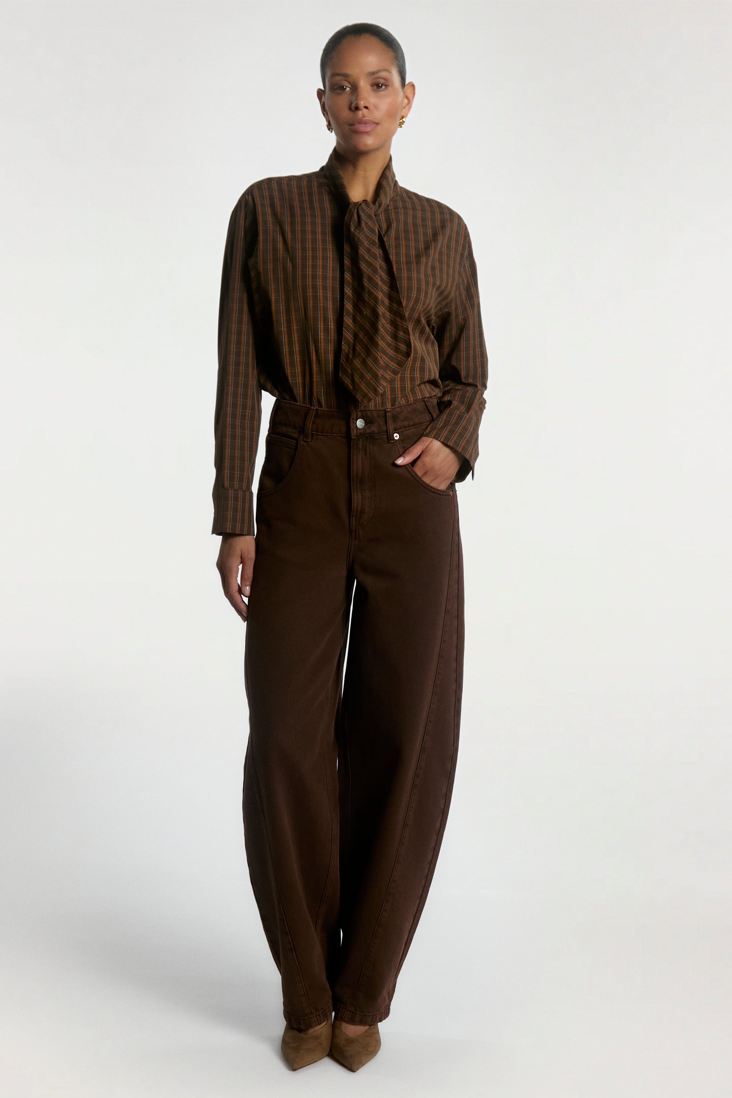 Janesse blouse donker bruin