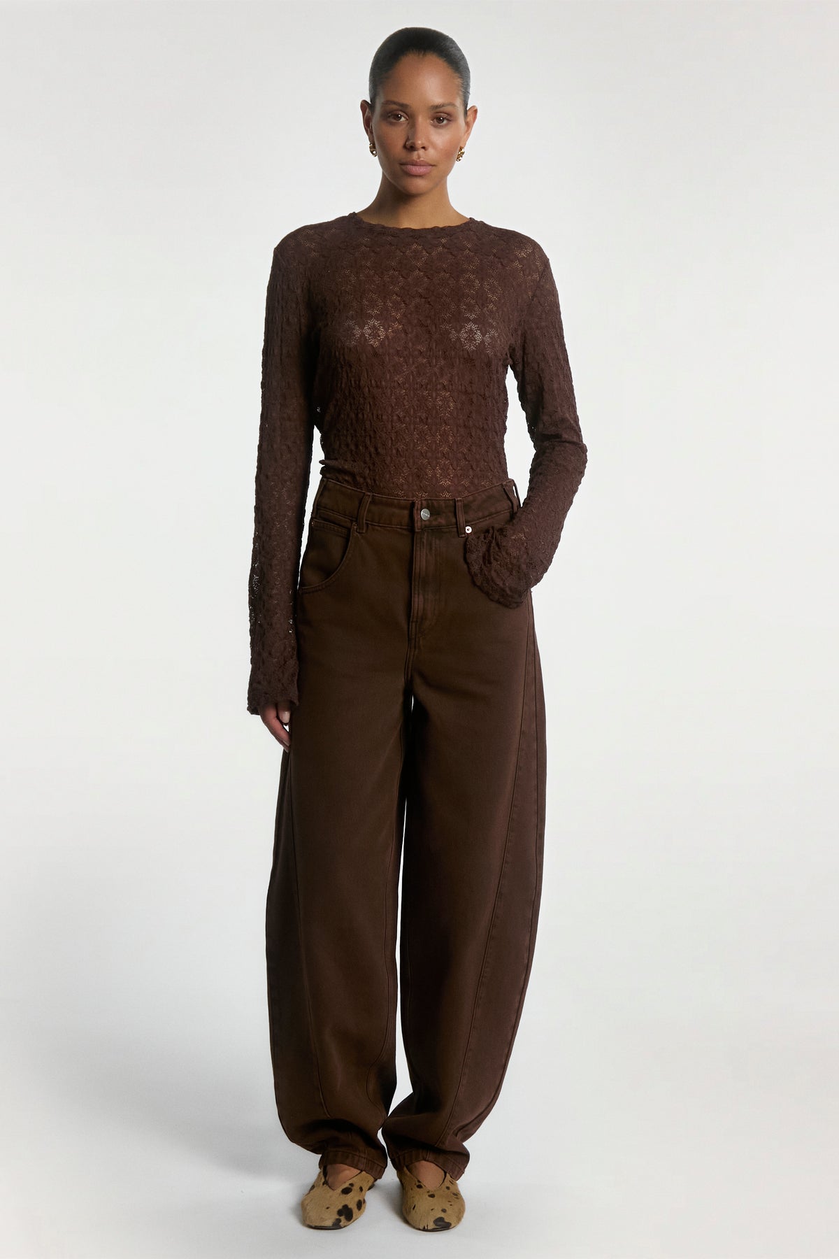 Mason top dark brown