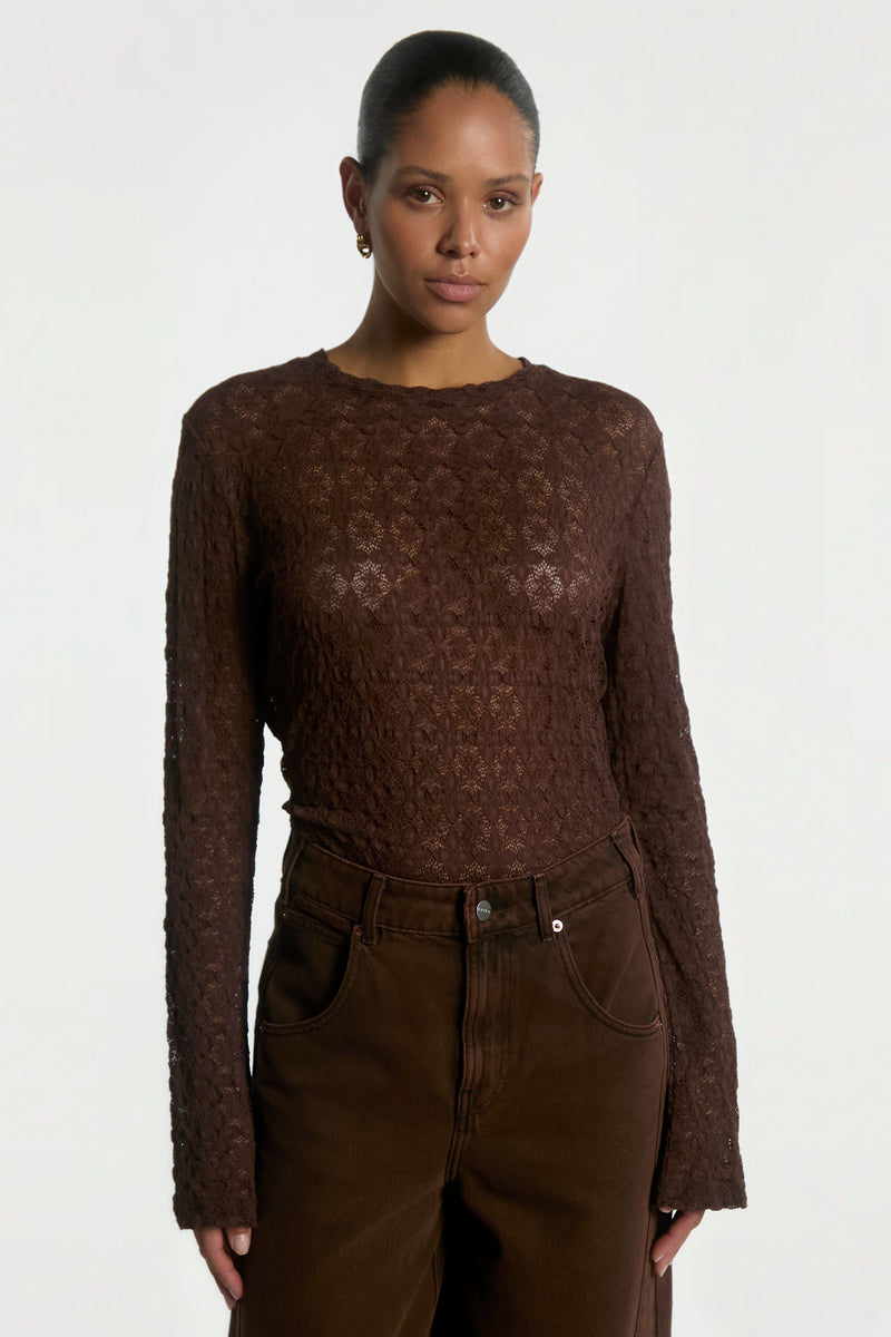 Mason top dark brown