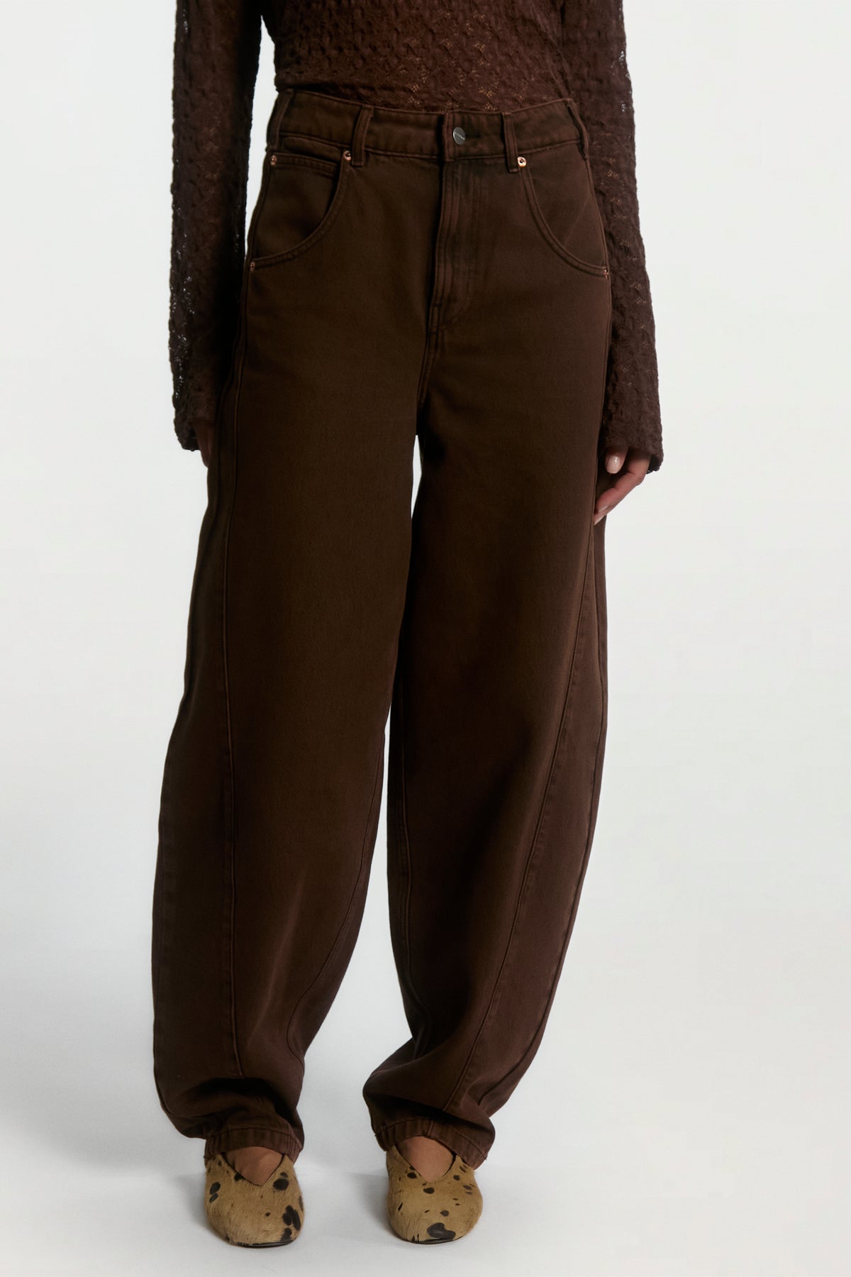 Mason top donker bruin