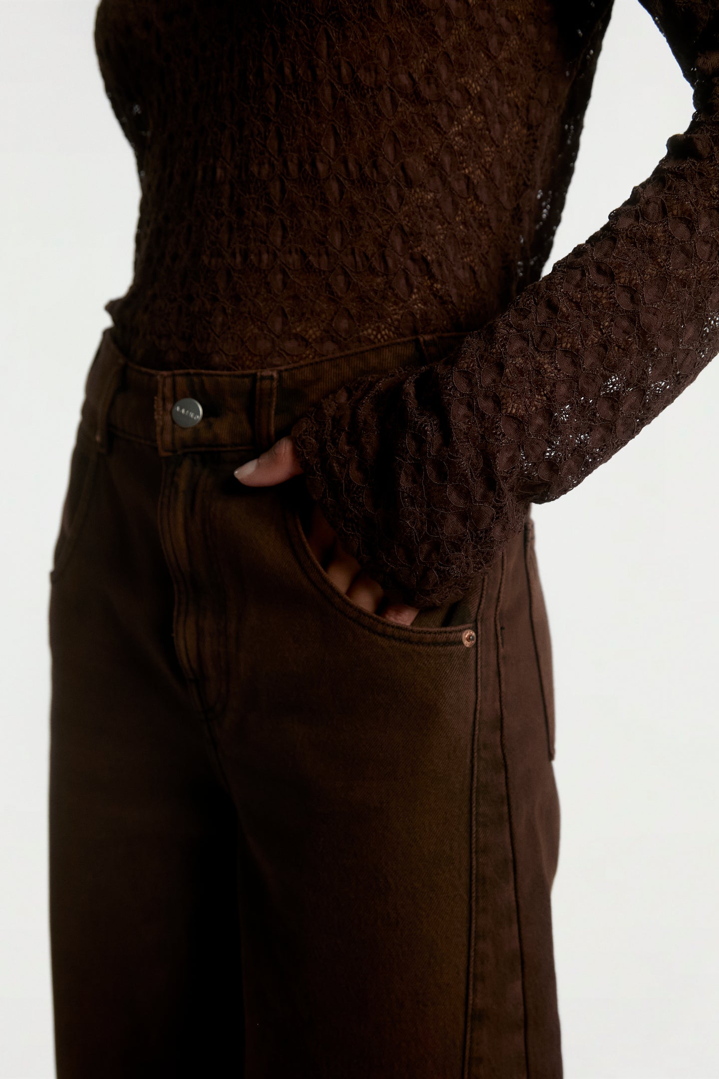 Mason top donker bruin