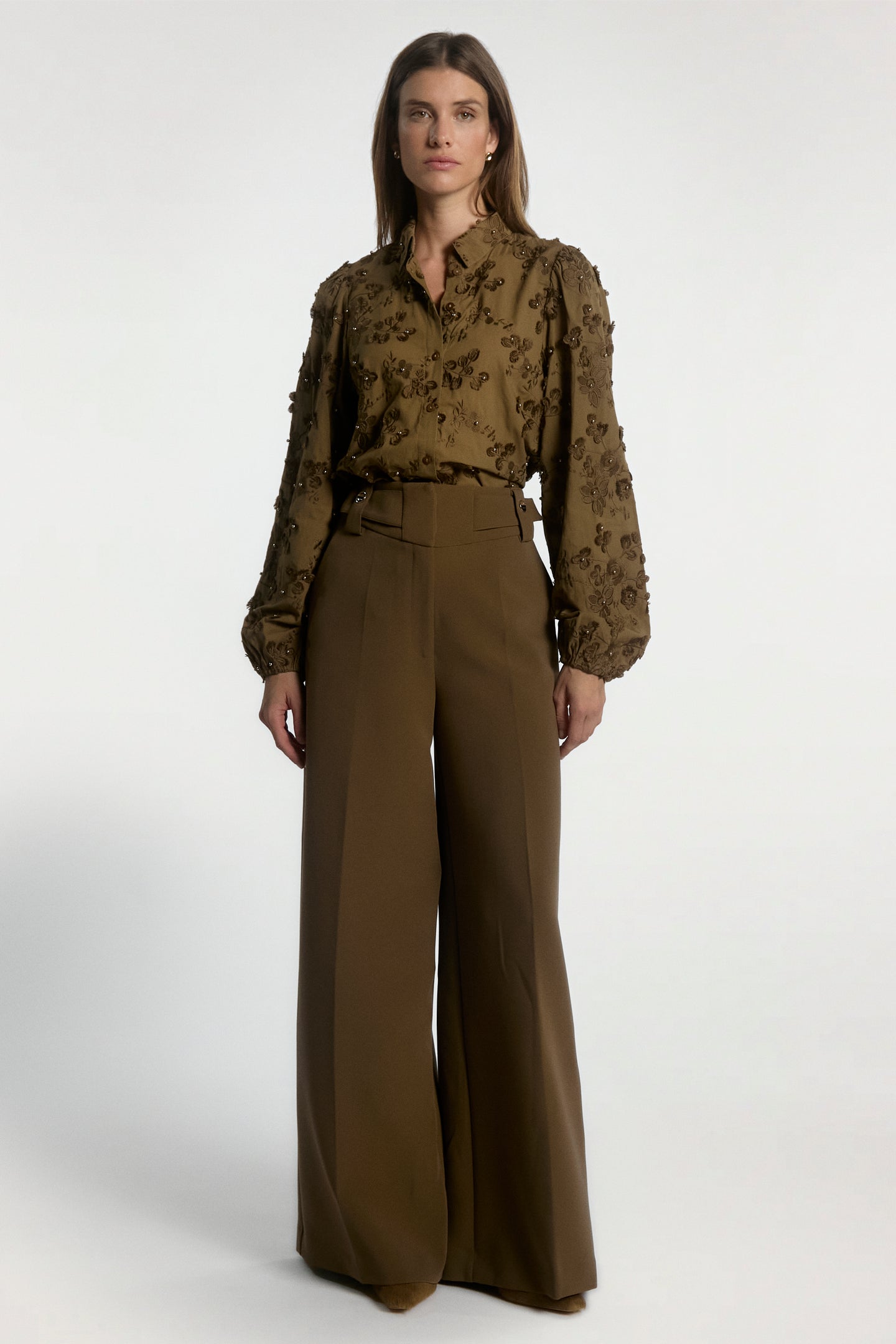 Lien beads blouse groen