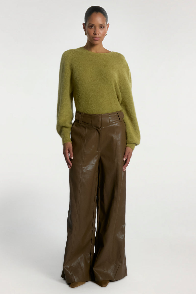 Nore PU trousers green