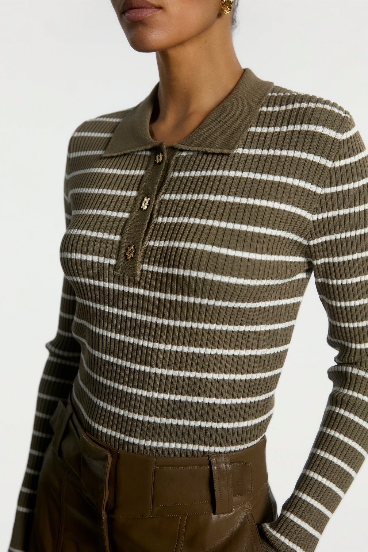 Olin stripe top groen