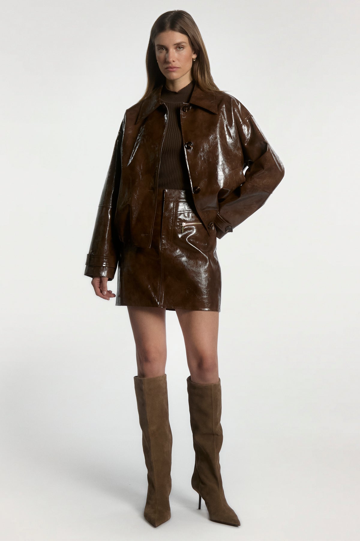 Cindy PU rok bruin