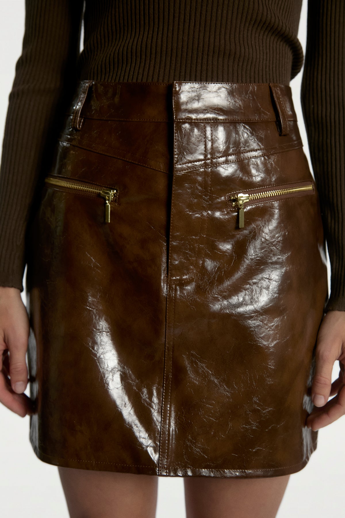 Cindy PU rok bruin