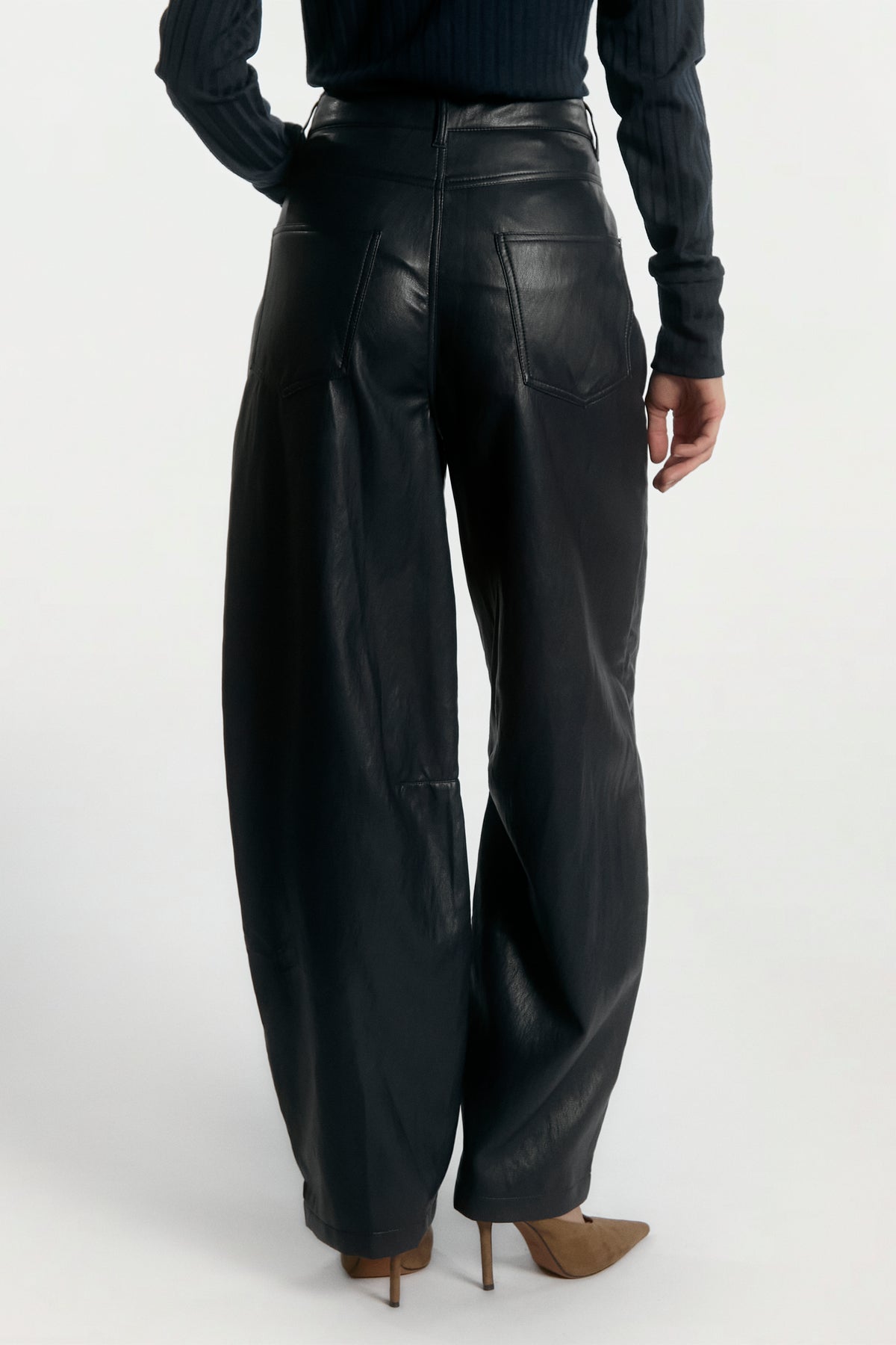 Quin Dark Blue PU Pants