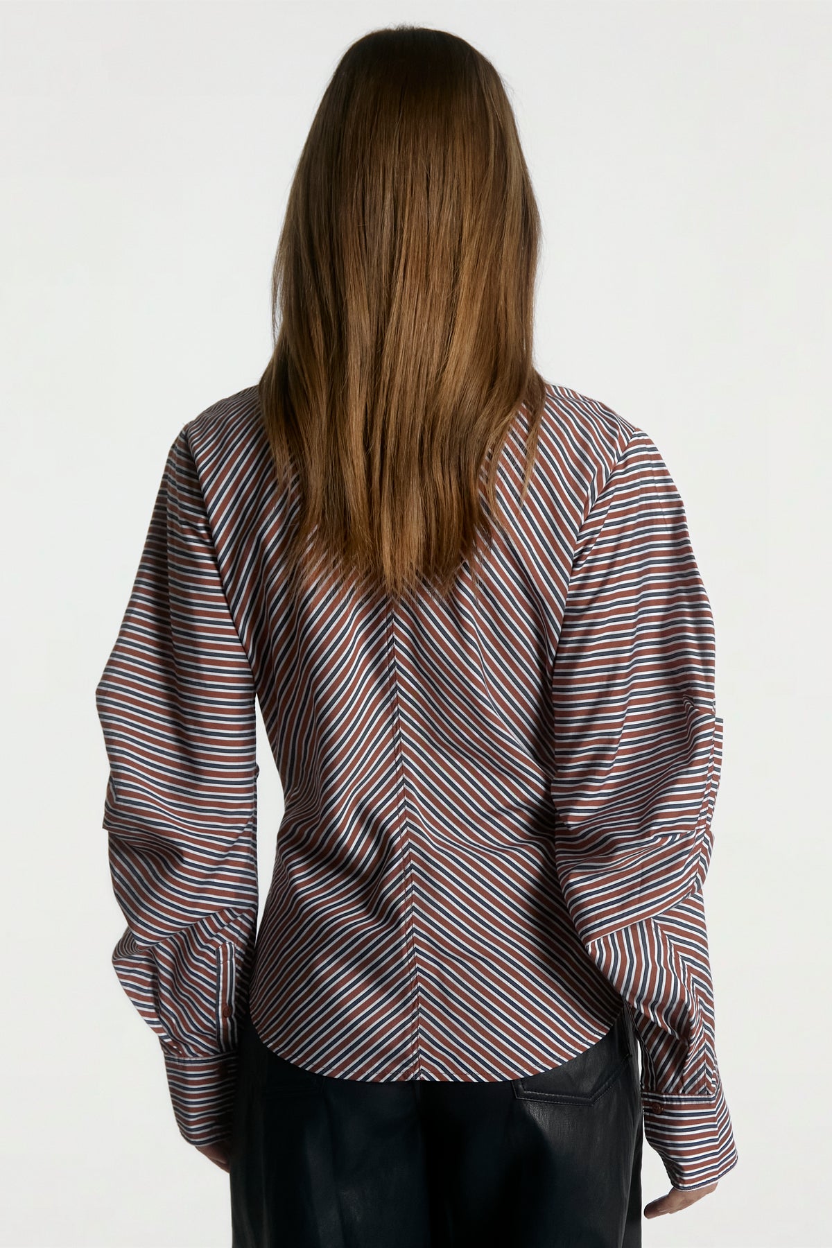 Isabel stripe blouse bruin