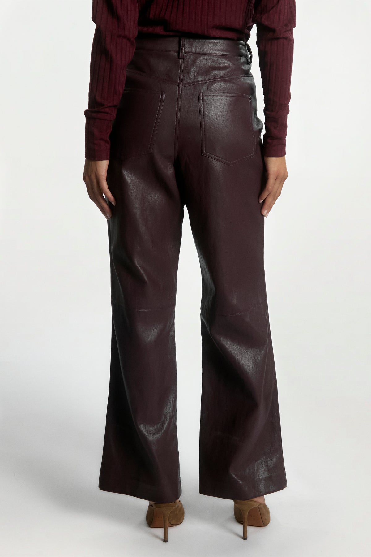 Rianne PU Pants Burgundy