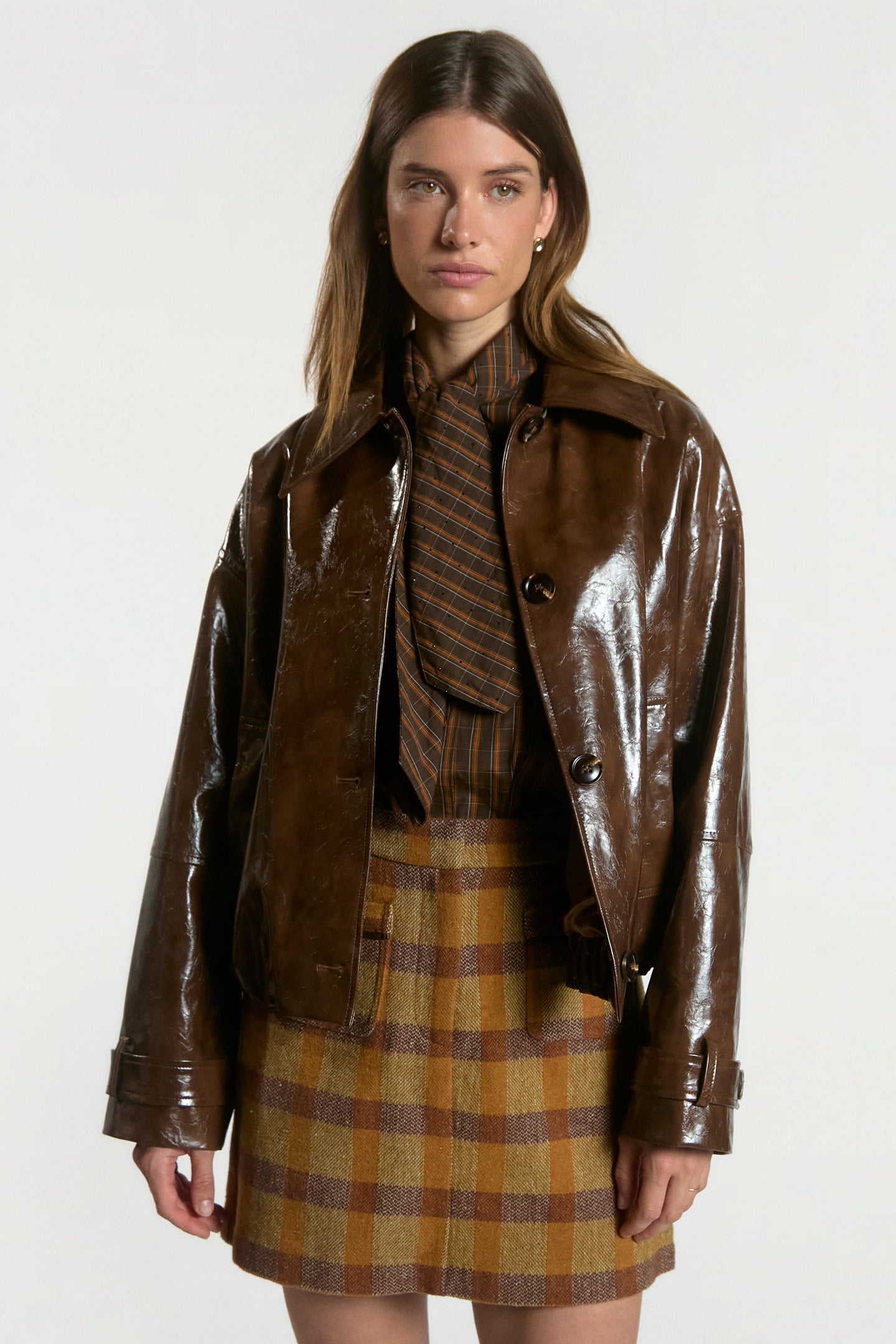 Carice PU jas bruin
