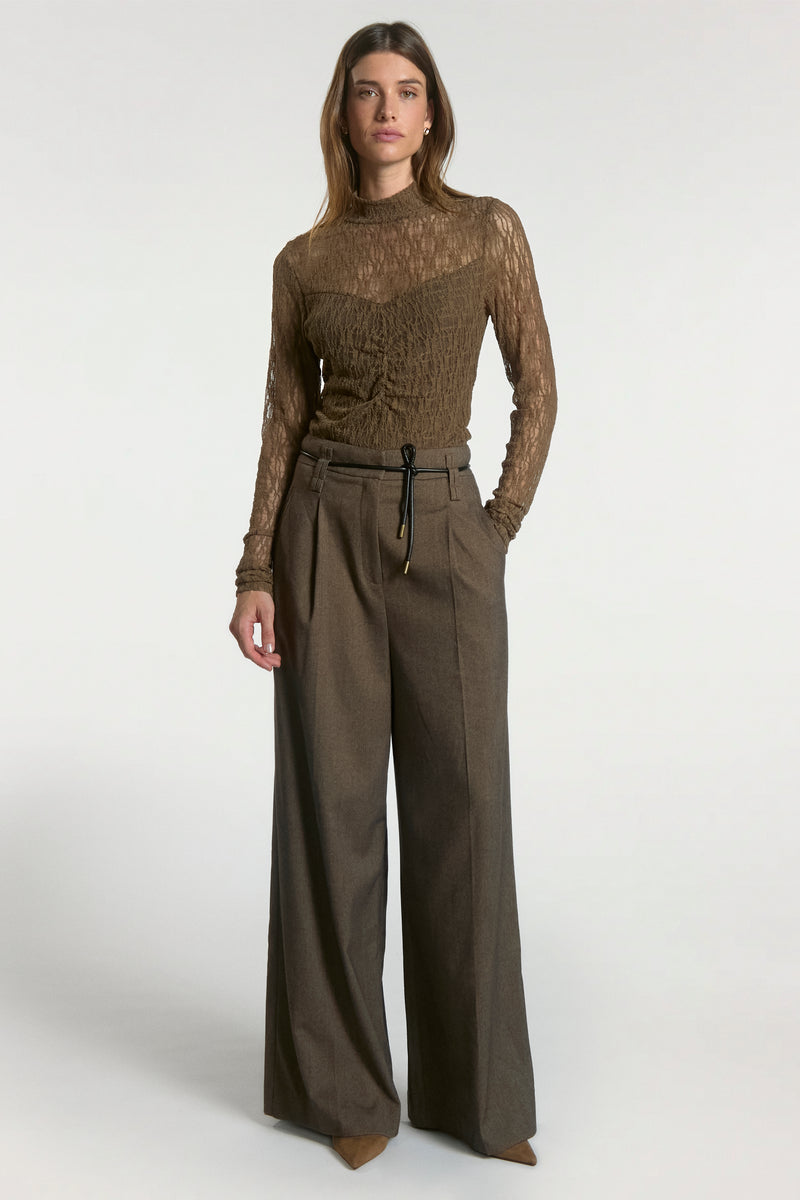 Hailey tweed broek bruin