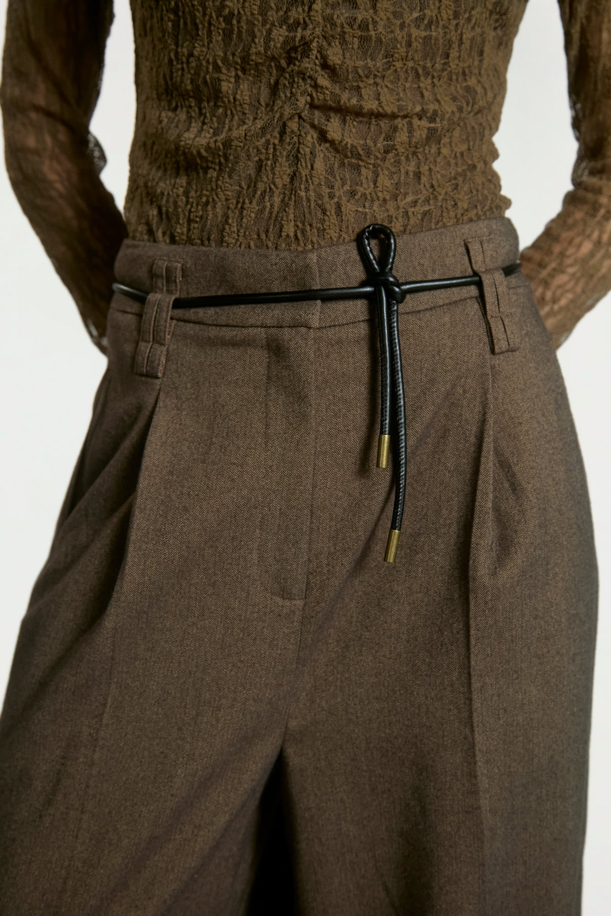 Hailey tweed broek bruin