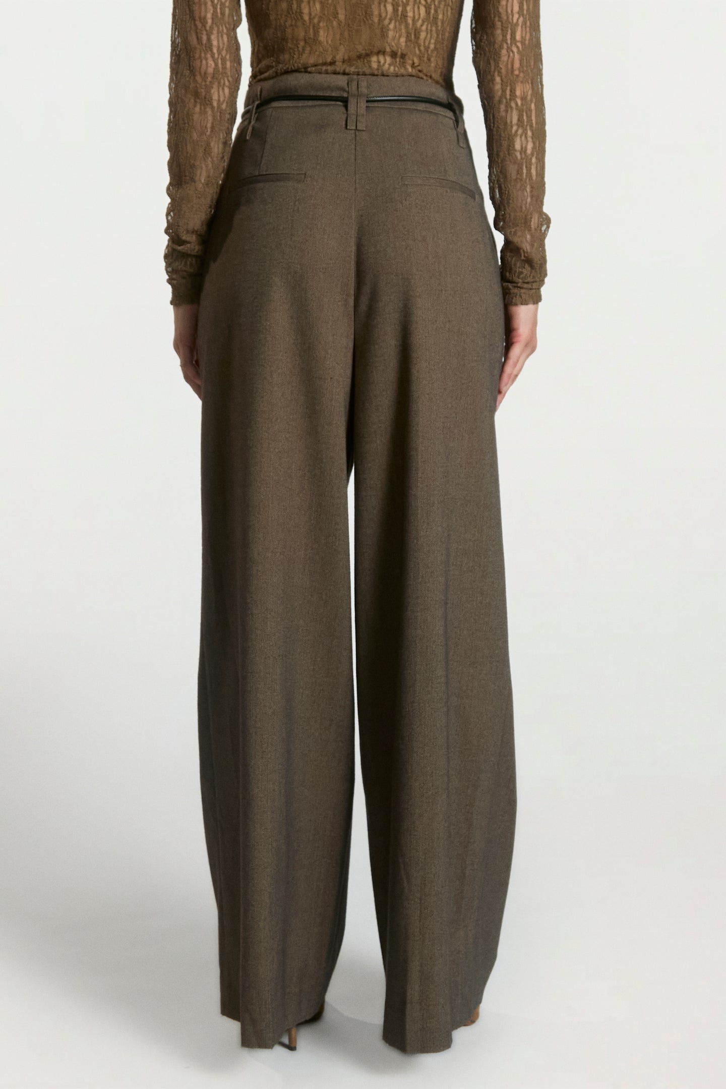 Hailey tweed broek bruin