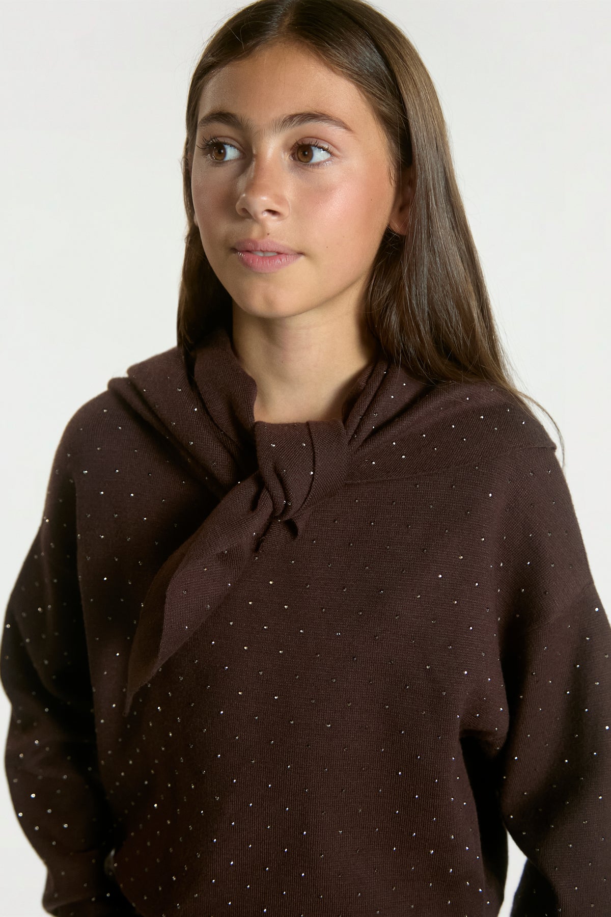 Janel sjaal donker bruin