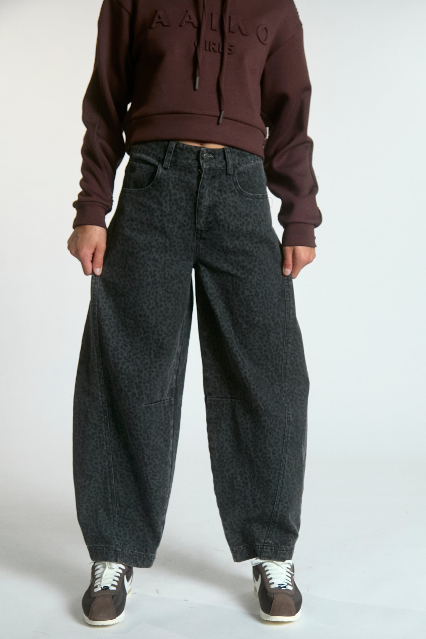 Quinn animal jeans grijs