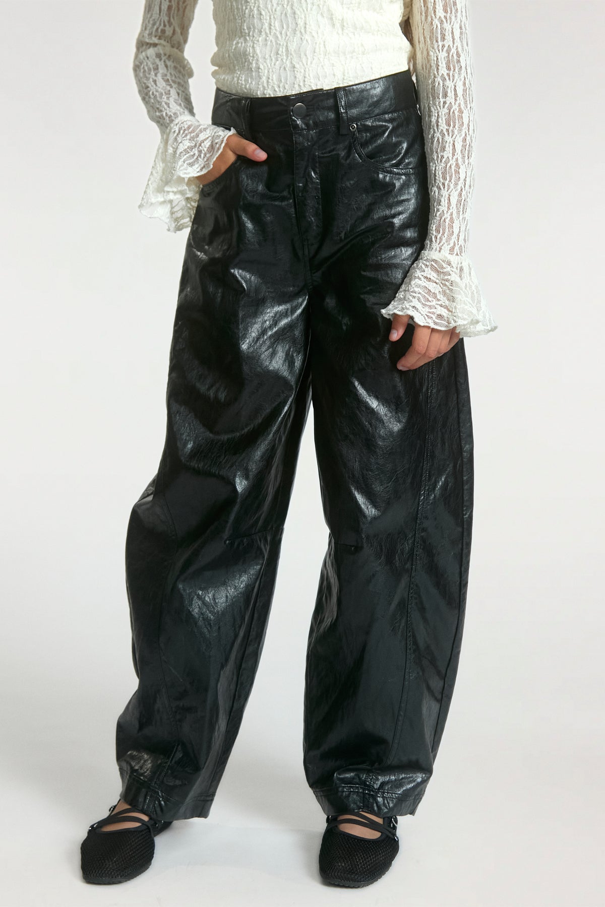 Quinn PU broek zwart