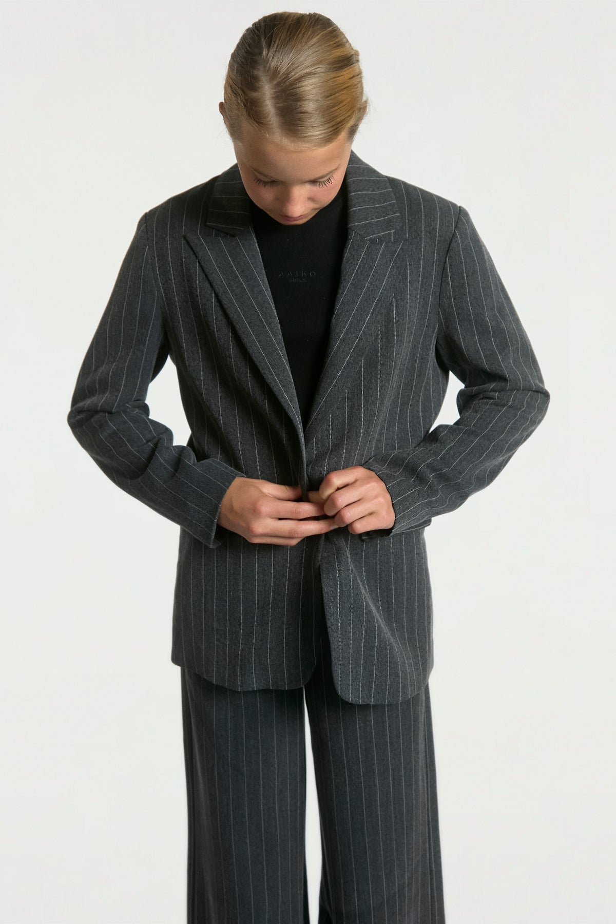 Kendal pinstripe blazer grijs
