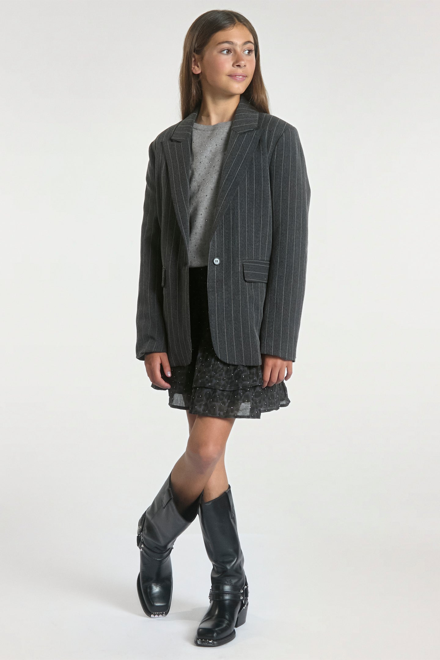 Kendal pinstripe blazer grijs