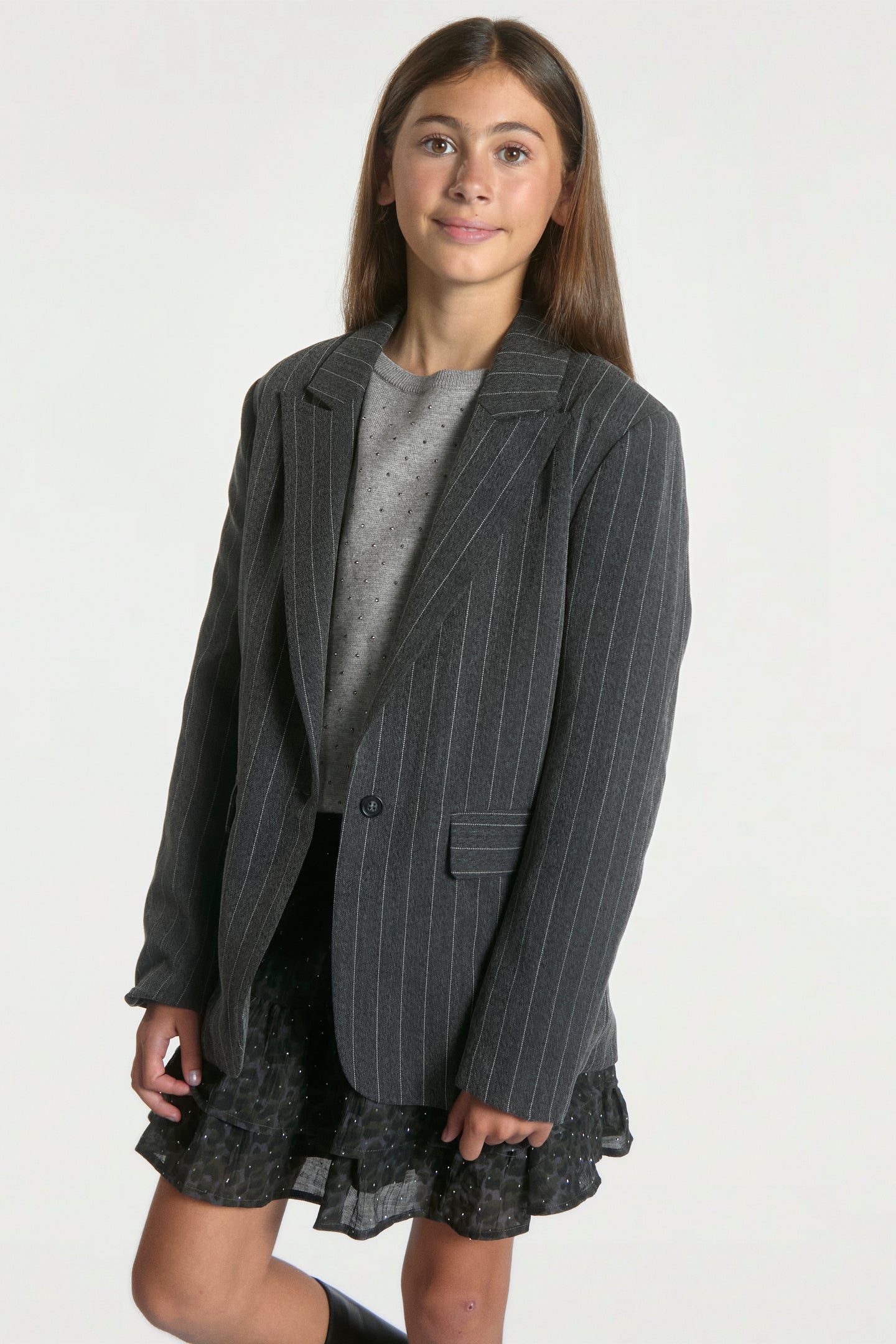 Kendal pinstripe blazer grijs