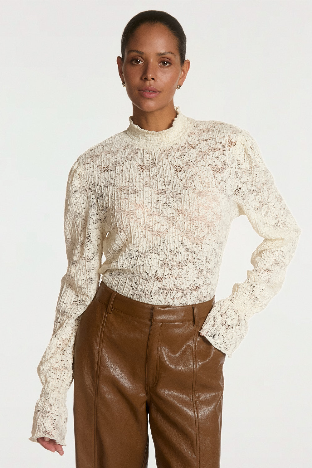 Tory plisse top cream