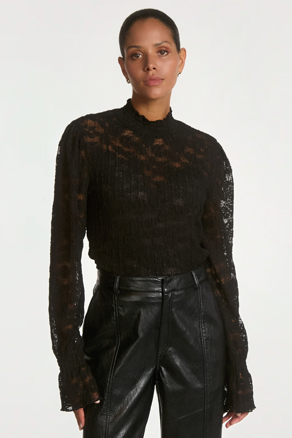 Tory plisse top black