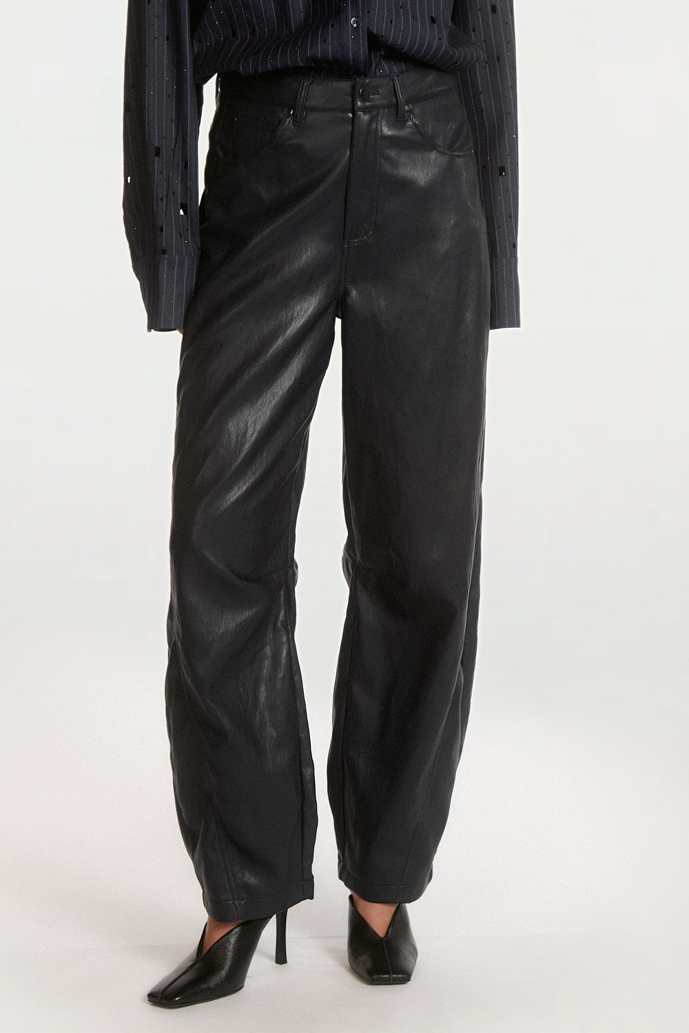 Quin PU trousers dark blue