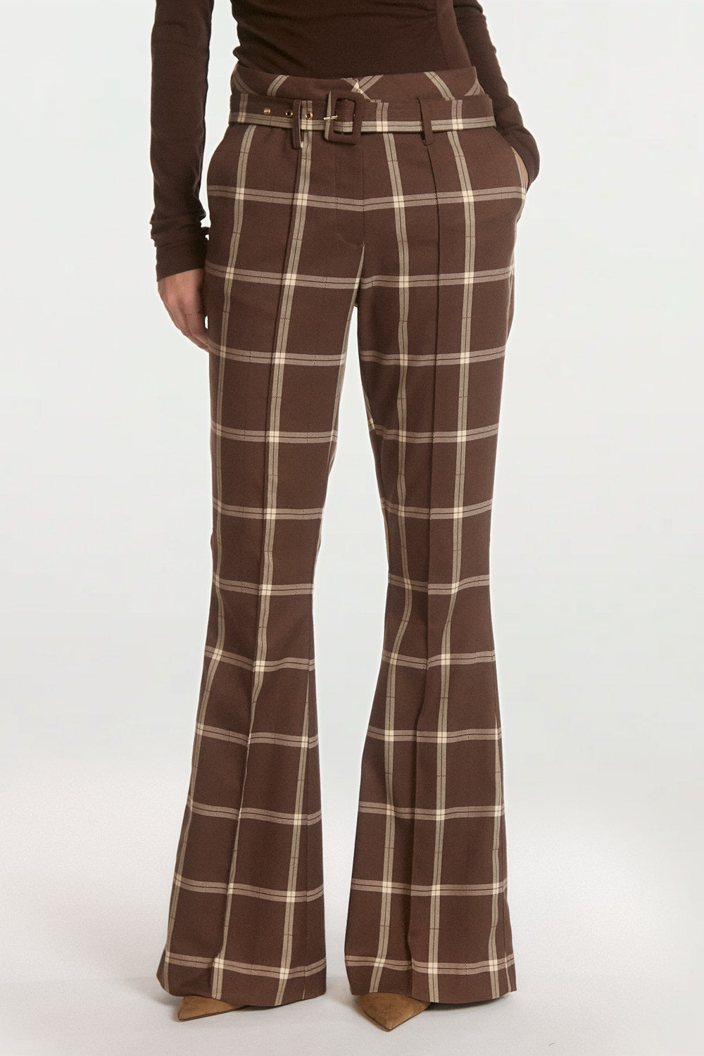 Glenn check trousers brown 
