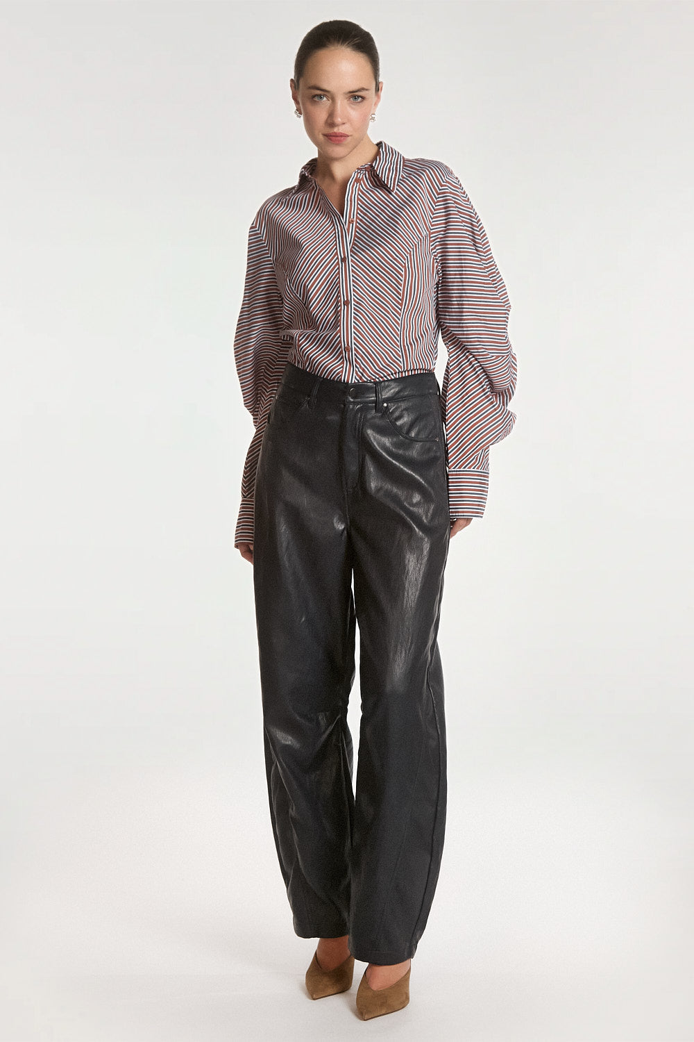 Isabel stripe blouse brown