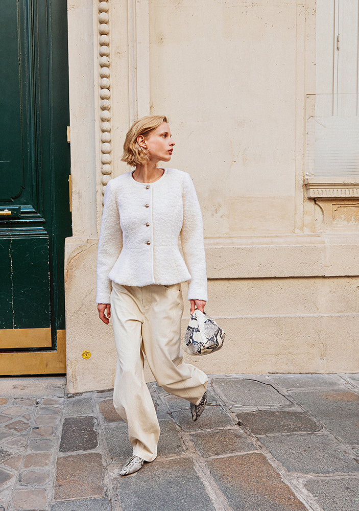 Quin PU trousers cream