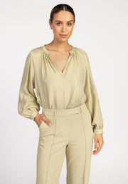 AAIKO, Alanza Shine Blouse Green