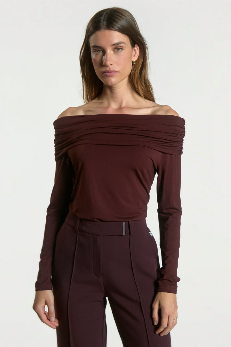 Josie top bordeaux