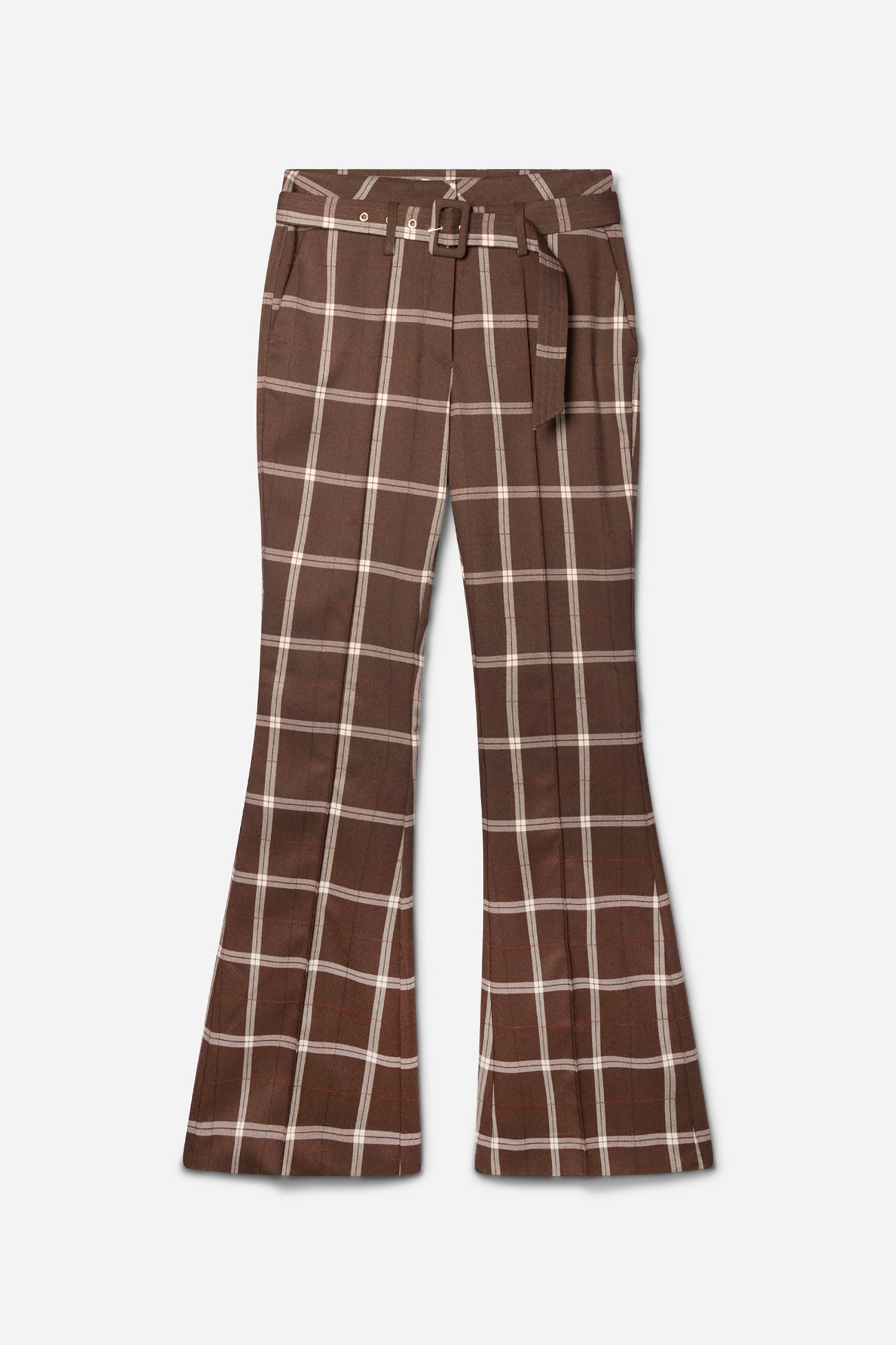 Glenn check broek bruin