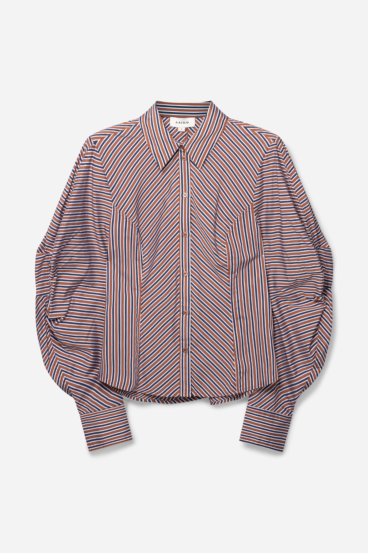 Isabel stripe blouse bruin