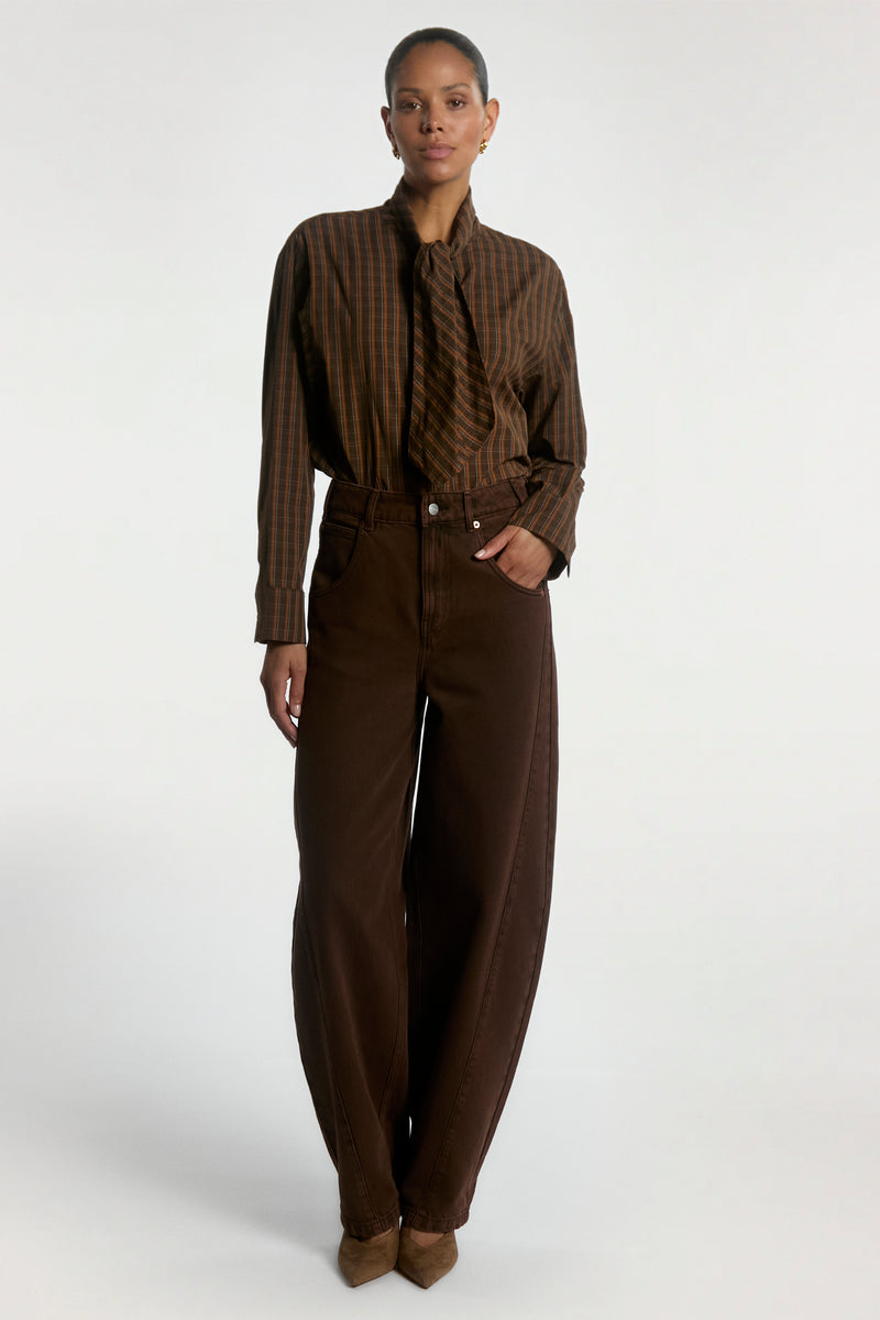 Daley barrel jeans bruin