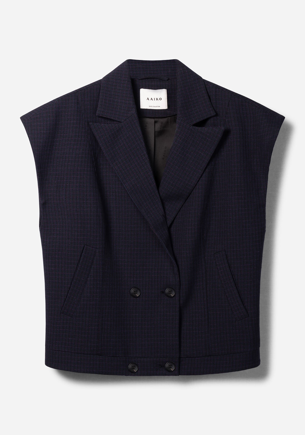 Laon check gilet black