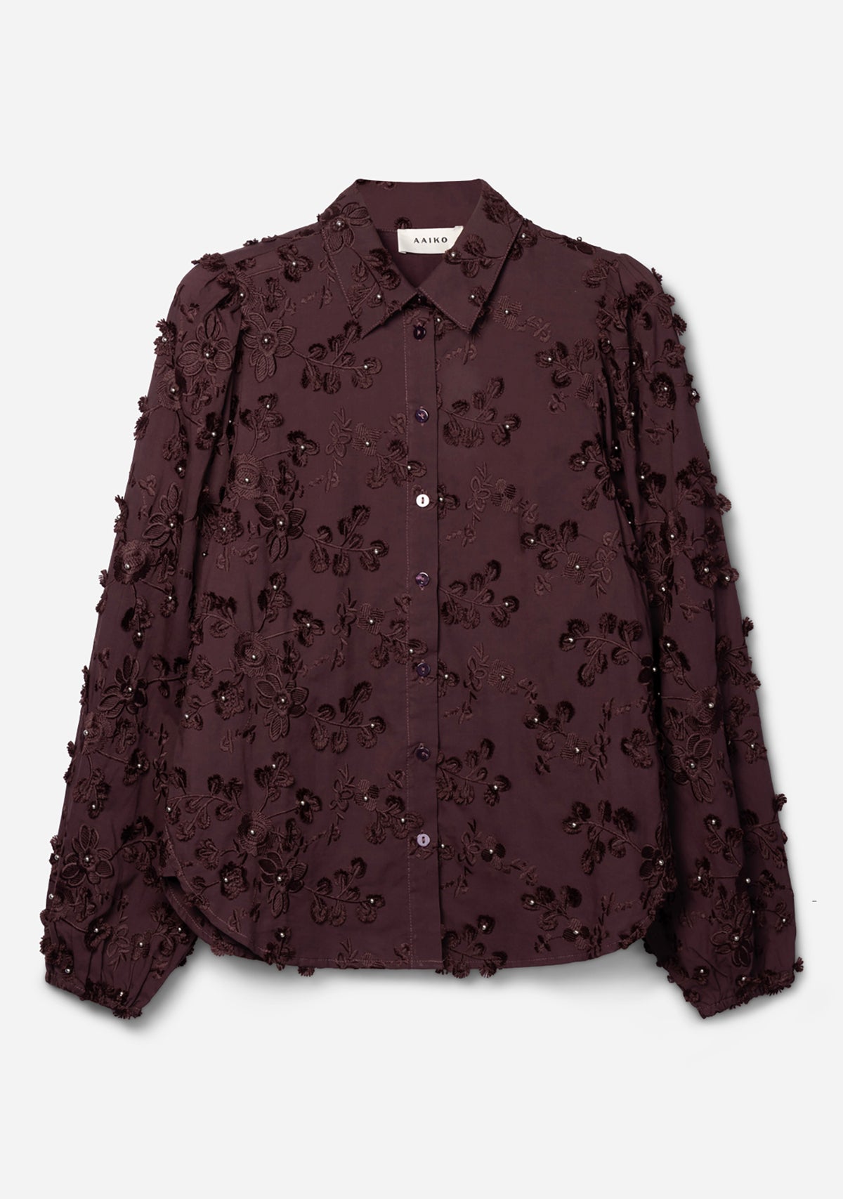 Lien beads blouse burgundy