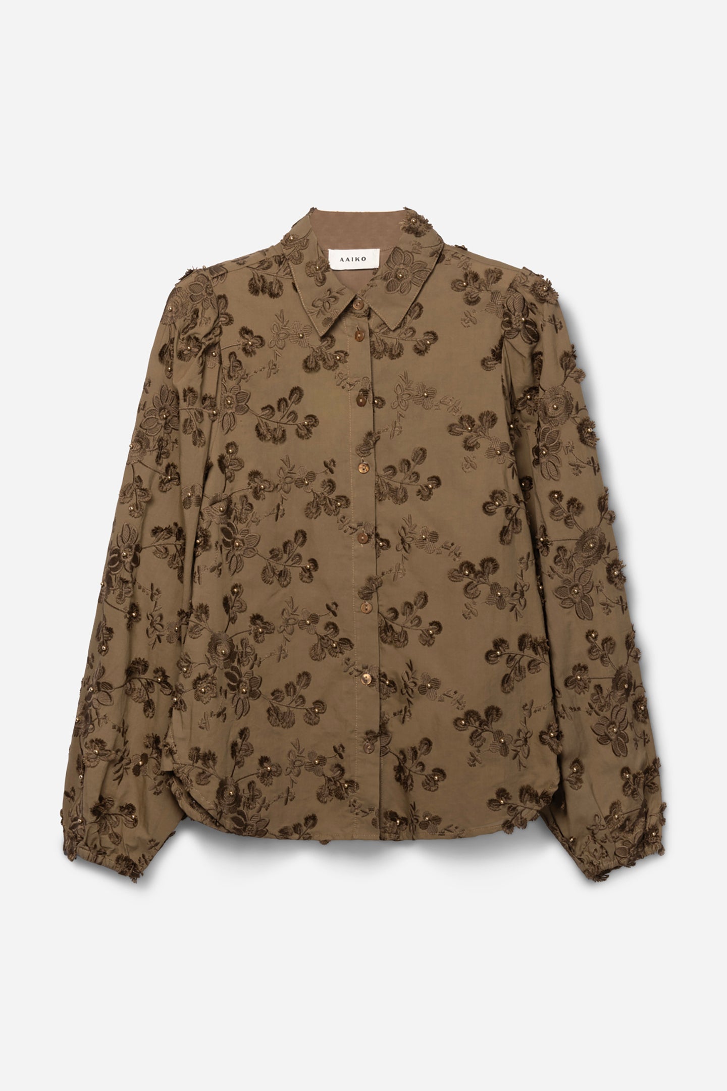 Lien beads blouse groen