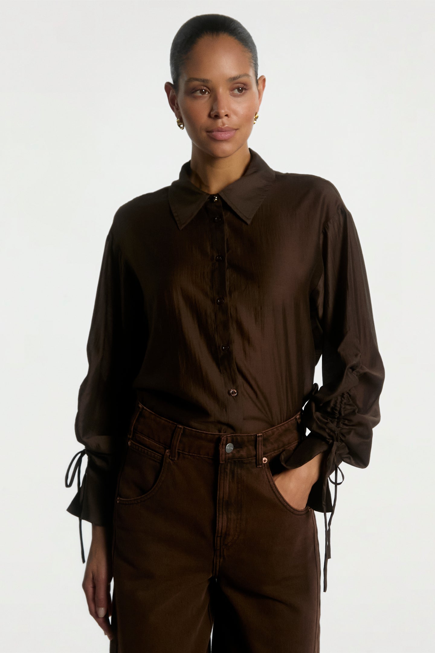 Marel blouse donker bruin