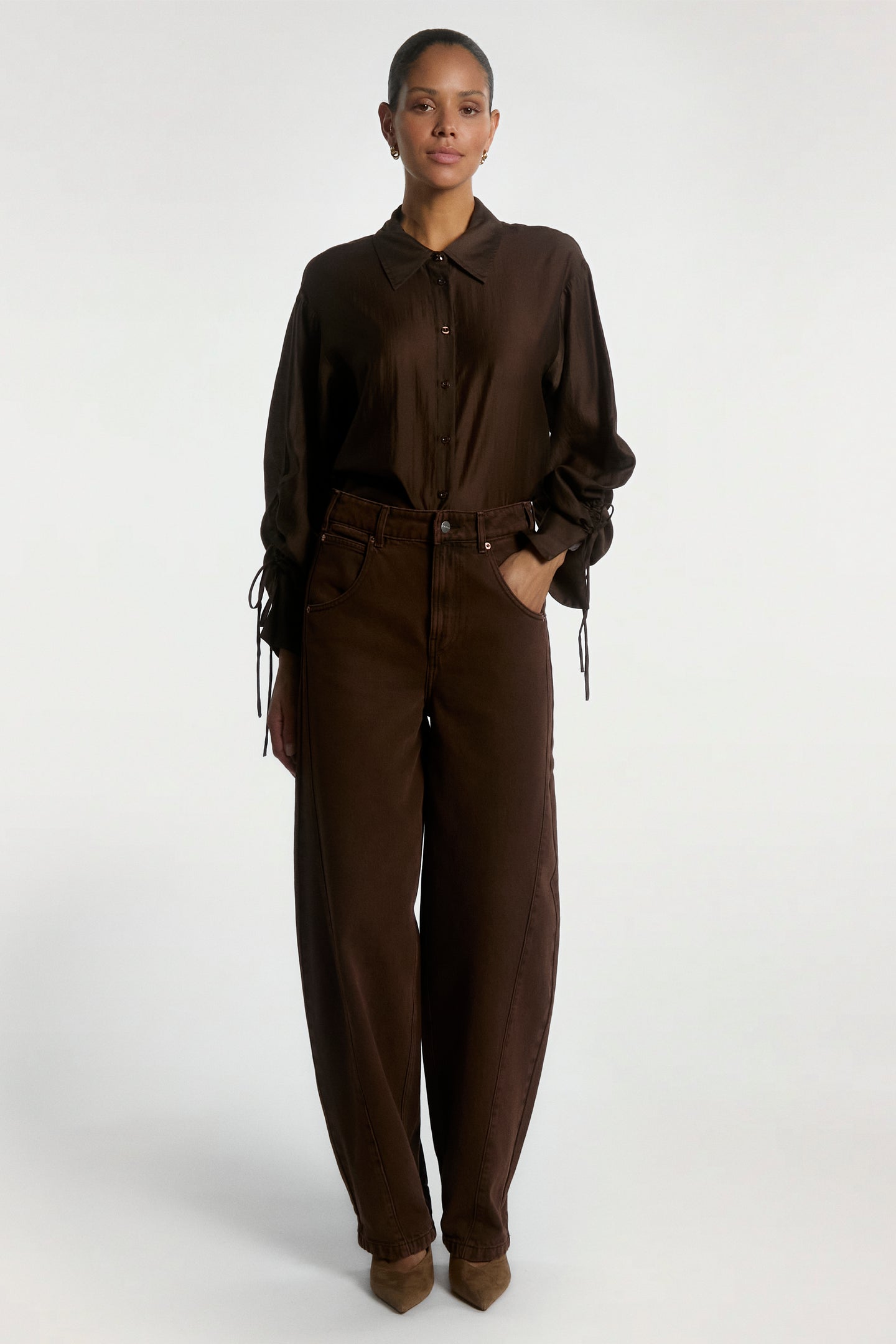 Marel blouse donker bruin