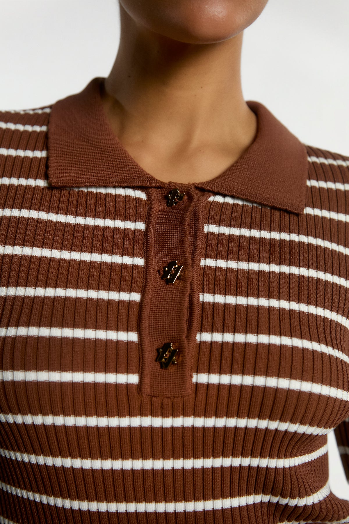 Olin stripe top bruin